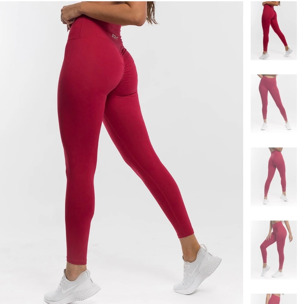 ECHT scrunch booty leggings, Crimson. Size small.